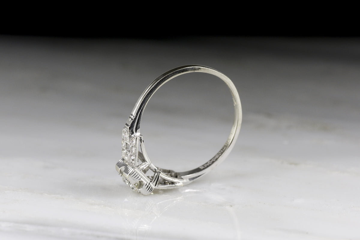 Vintage Art Deco / Retro Old European Cut Diamond Engagement Ring