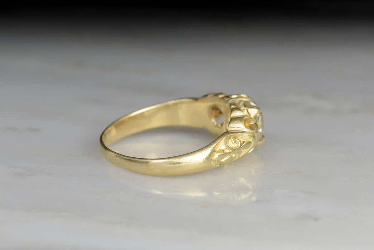 World War One Asscher Cut Diamond Engagement Ring