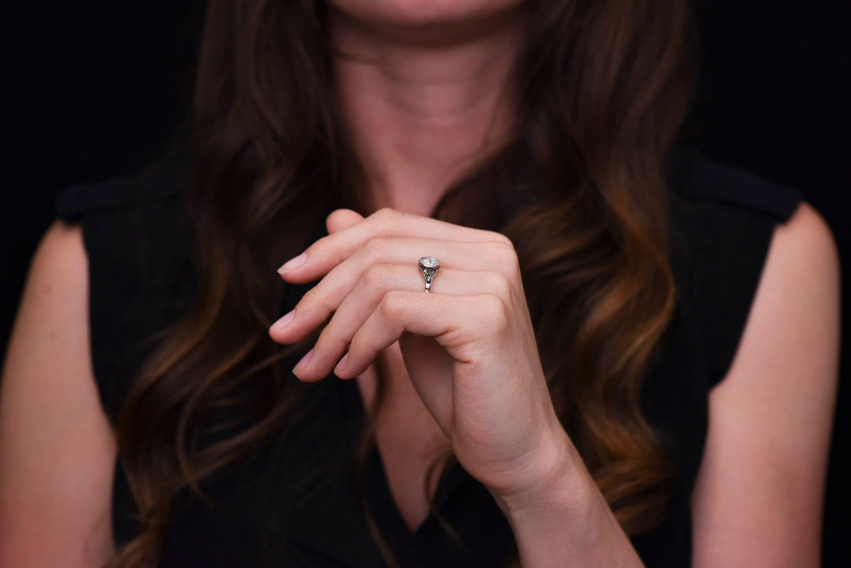 Victorian Bezel-Set Diamond Engagement Ring