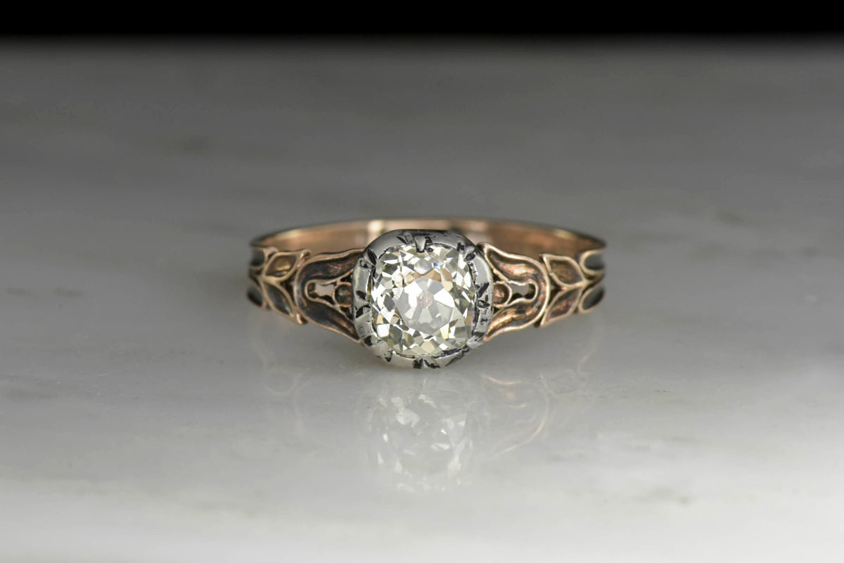 Post-Georgian / Victorian Rose Gold Diamond Ring