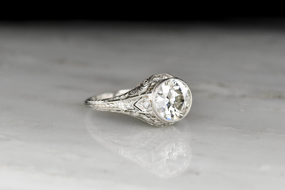 Exquisite Late Edwardian Engagement Ring Dated 1921