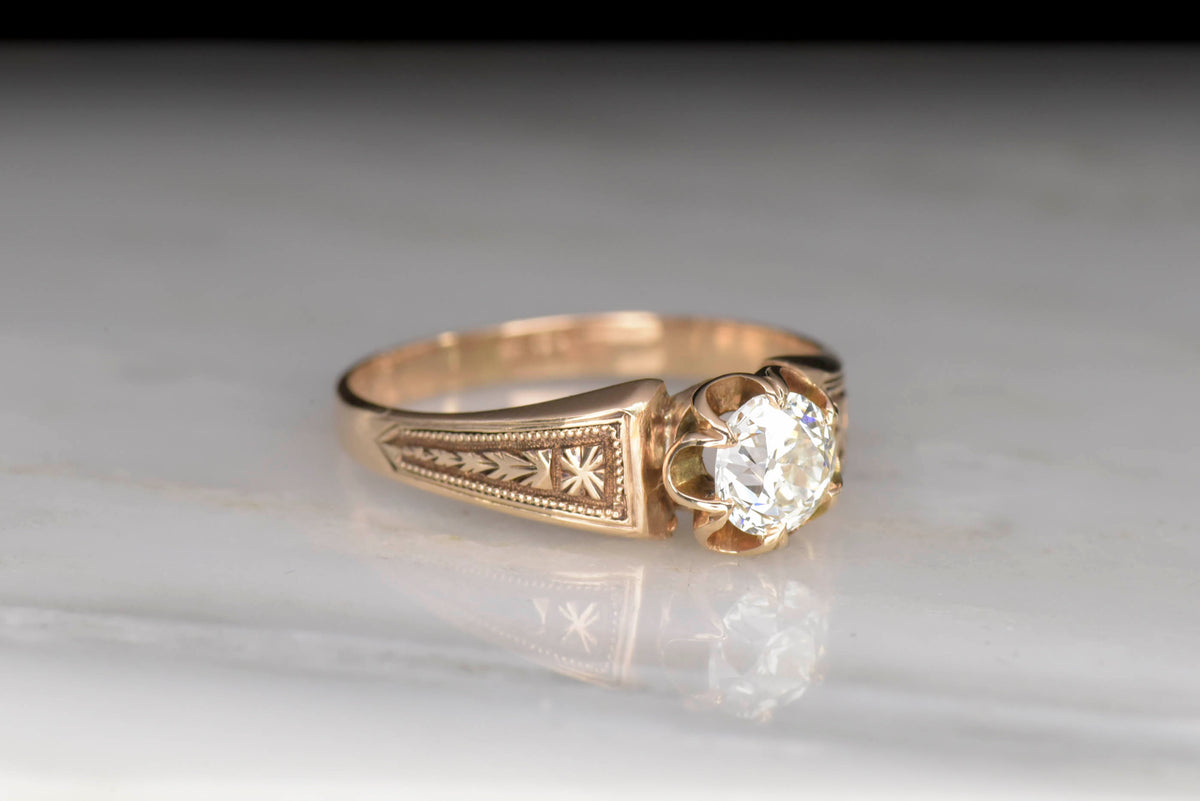 Victorian Buttercup Engagement Ring With Subtle Patina