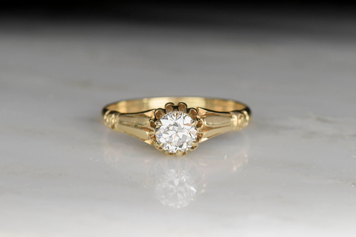 Victorian Épaulette and Buttercup Engagement Ring