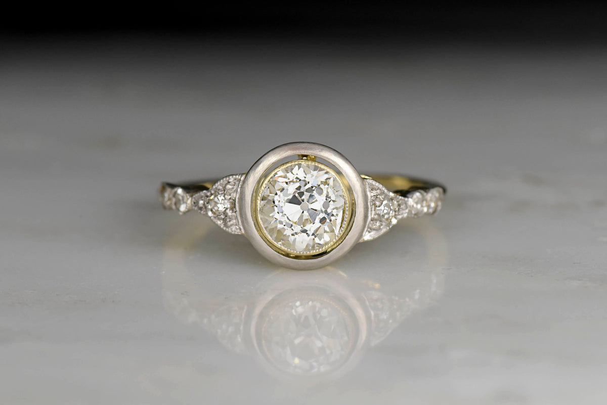 Belle Époque Engagement Ring in Gold and Platinum