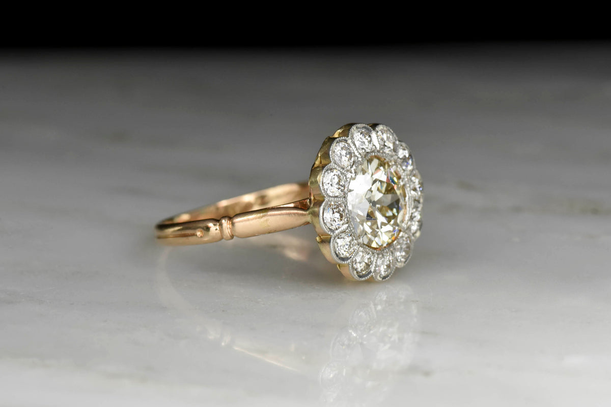 Late Victorian Floral Halo Ring