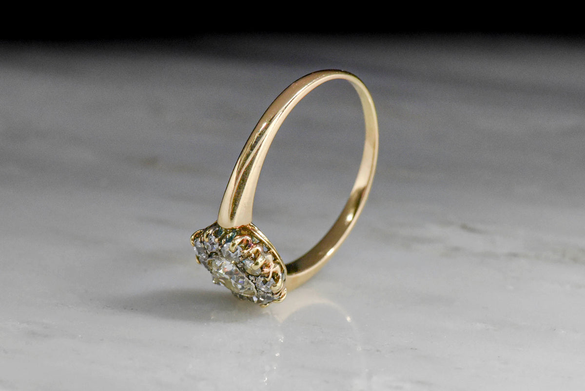 Victorian Diamond Halo Engagement Ring