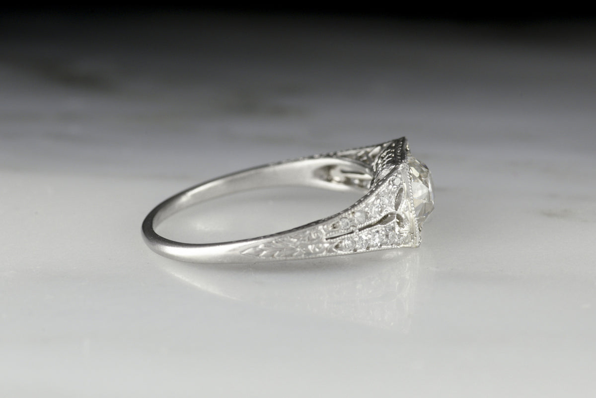 Antique Edwardian Old Mine Cut Diamond Engagement or Anniversary Ring