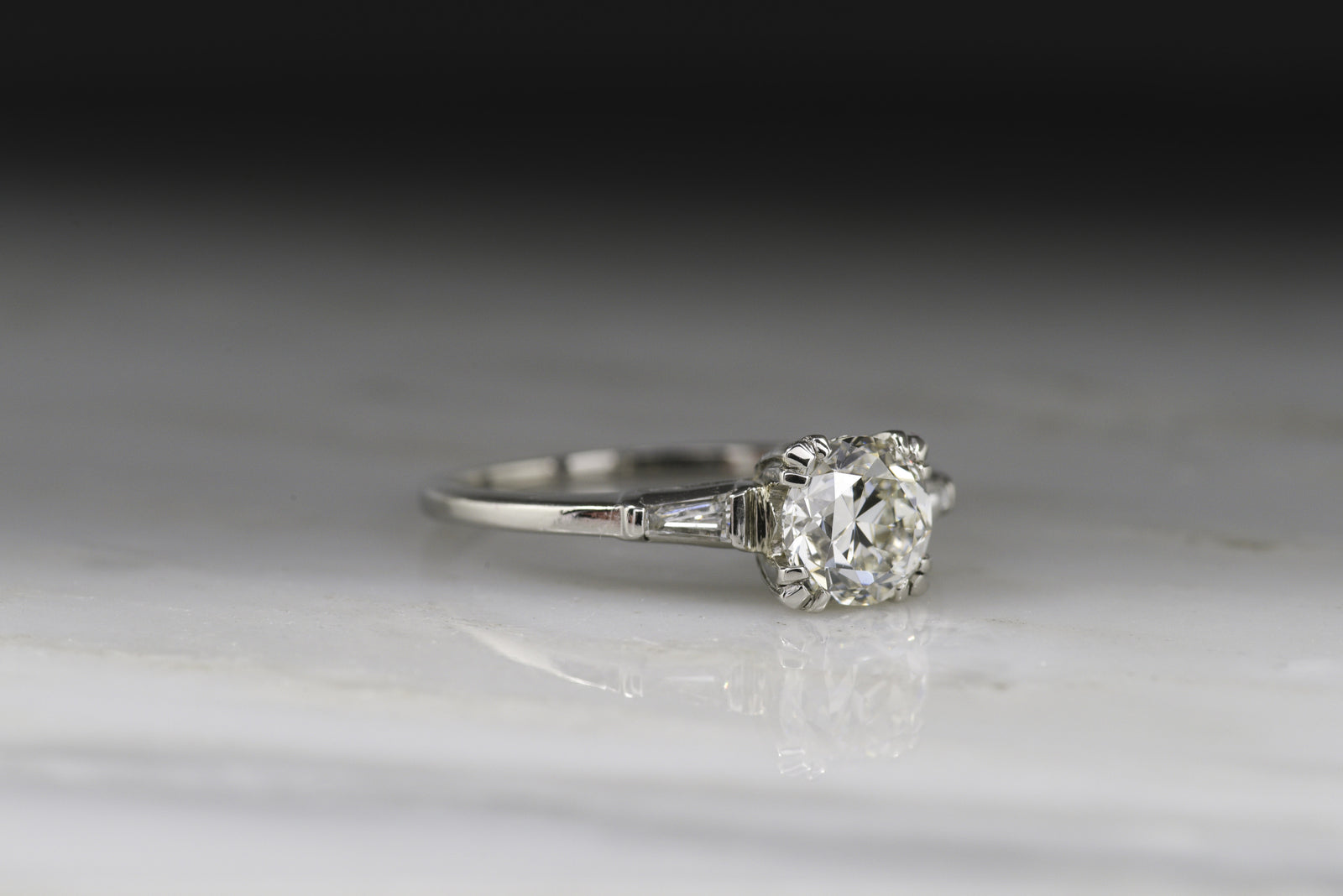 Vintage Mid-Century GIA Certified 1.02 Carat Old European Cut Diamond engagement Ring