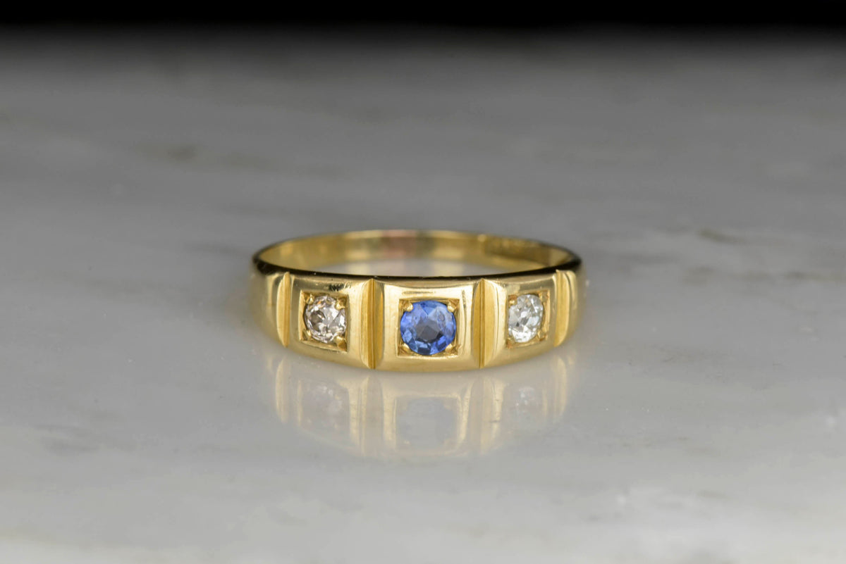 Victorian / Retro Sapphire and Diamond Ring