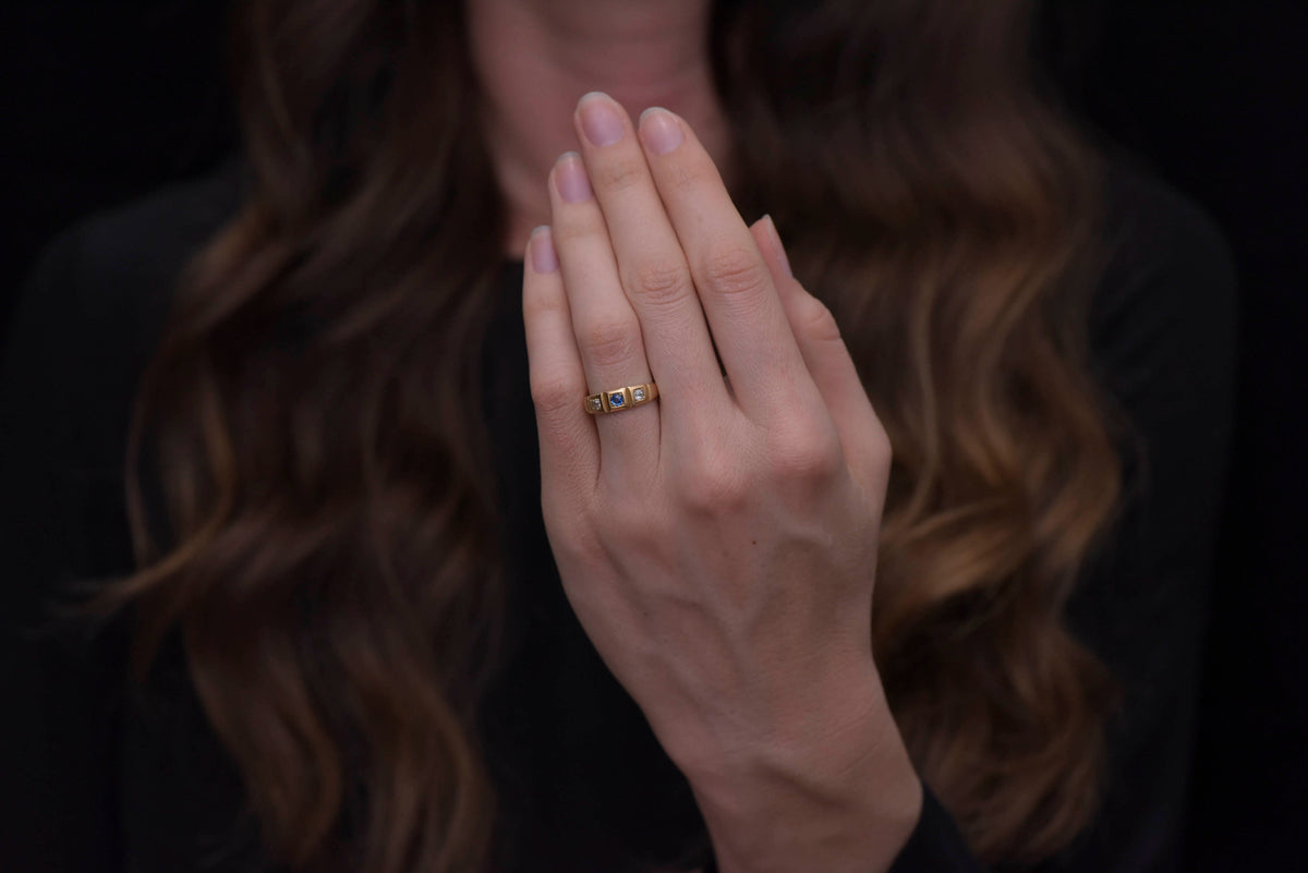 Victorian / Retro Sapphire and Diamond Ring