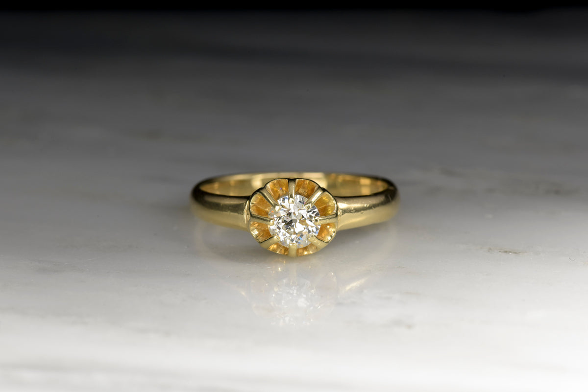 Victorian Diamond Buttercup Engagement Ring
