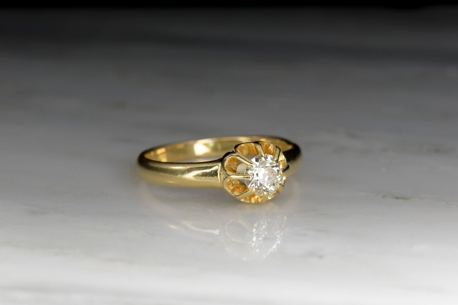 Victorian Diamond Buttercup Engagement Ring