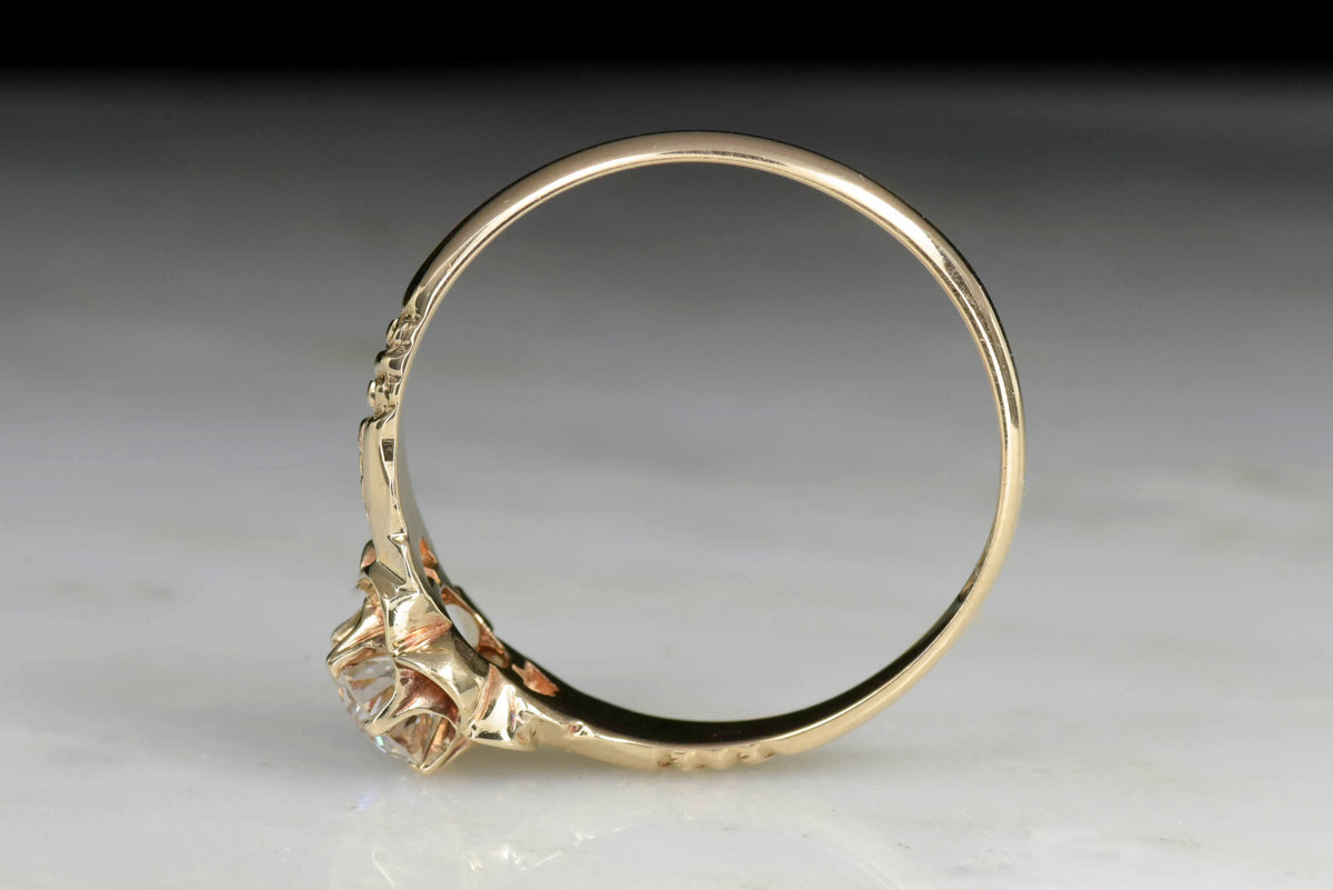 Double Buttercup Late Victorian Diamond Engagement Ring
