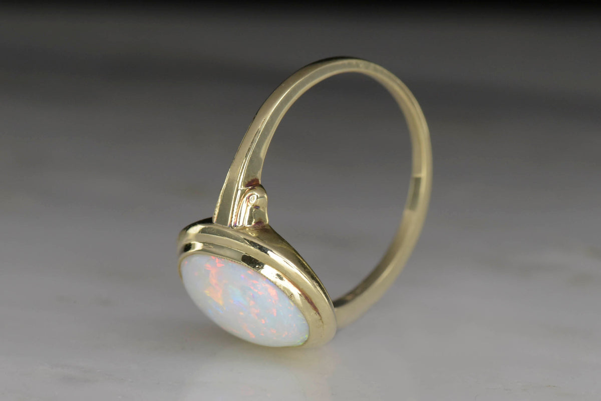 Vintage &quot;Lambert Bros.&quot; Gold and Opal Right-Hand Ring