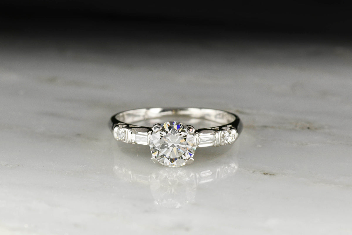 Classic Mid-Century Engagement Ring with a GIA 1.06 Carat Diamond