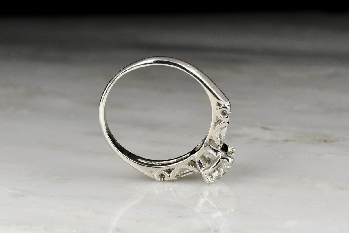 Classic Mid-Century Engagement Ring with a GIA 1.06 Carat Diamond