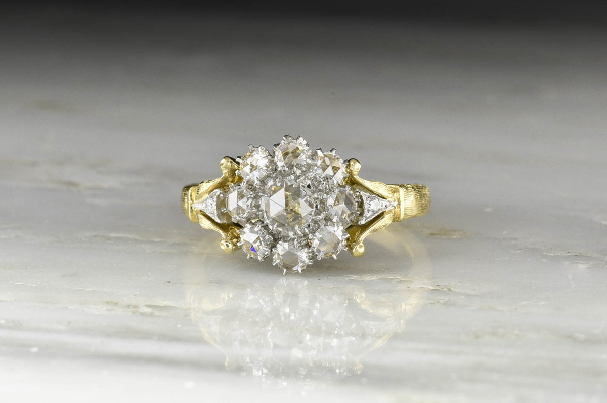 Victorian Revival Rose Cut Diamond Cluster Ring