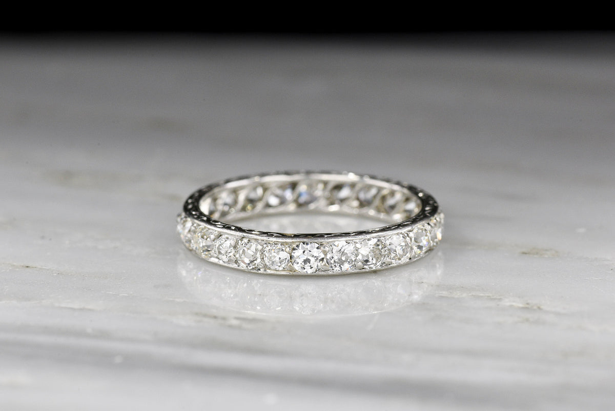 c. Early-Mid 1900s late Edwardian / Early Art Deco Mixed Antique-Cut Diamond Band