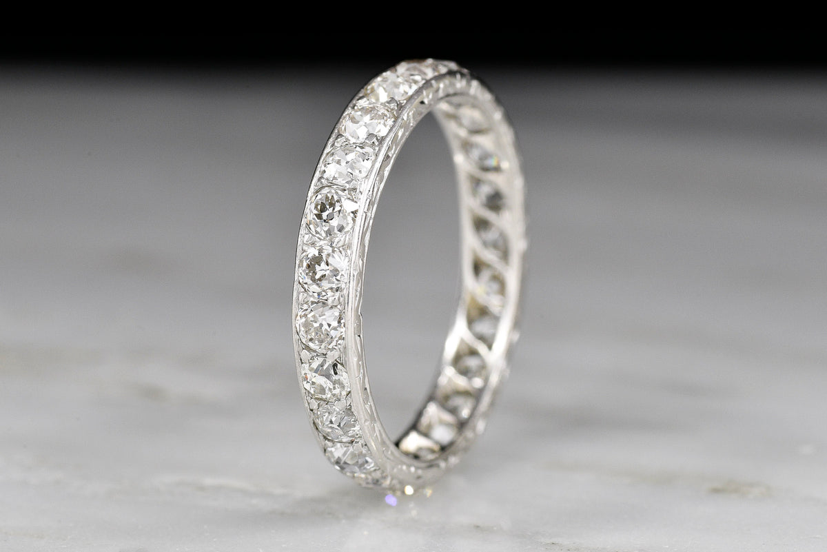 c. Early-Mid 1900s late Edwardian / Early Art Deco Mixed Antique-Cut Diamond Band