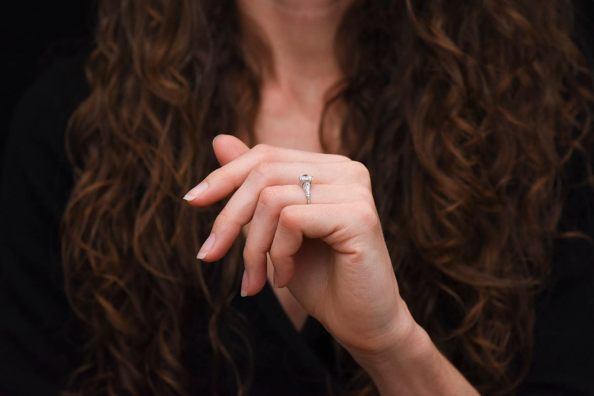 Ornate High-Edwardian Engagement Ring with a GIA Old European Cut Diamond