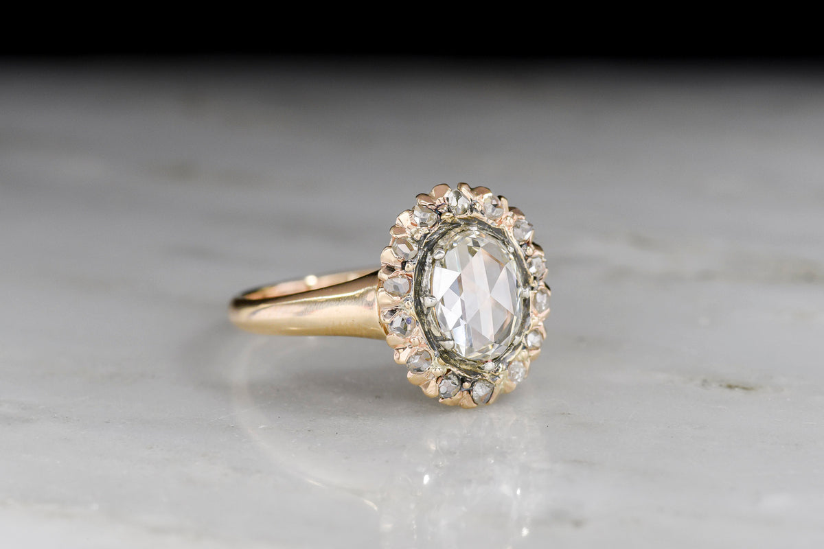 Late/Post Victorian &quot;D. Wilcox &amp; Co.&quot; Diamond Cluster Ring