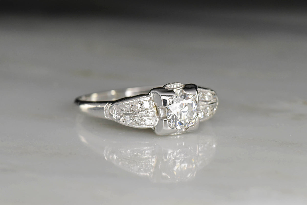 1937 Art Deco / Retro Diamond Engagement Ring