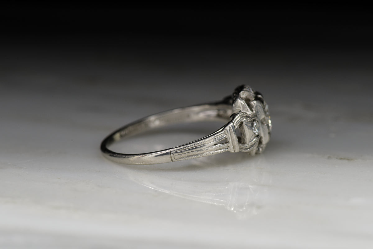 Vintage Edwardian Early Round Brilliant Cut Diamond Engagement Ring