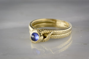 Antique Men's / Unisex 18K Gold Carved Lab Sapphire Signet Ring 8.6 Grams